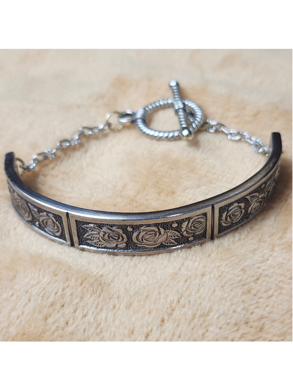 Floral Rose bracelet Spoon Handle Floral jewelry